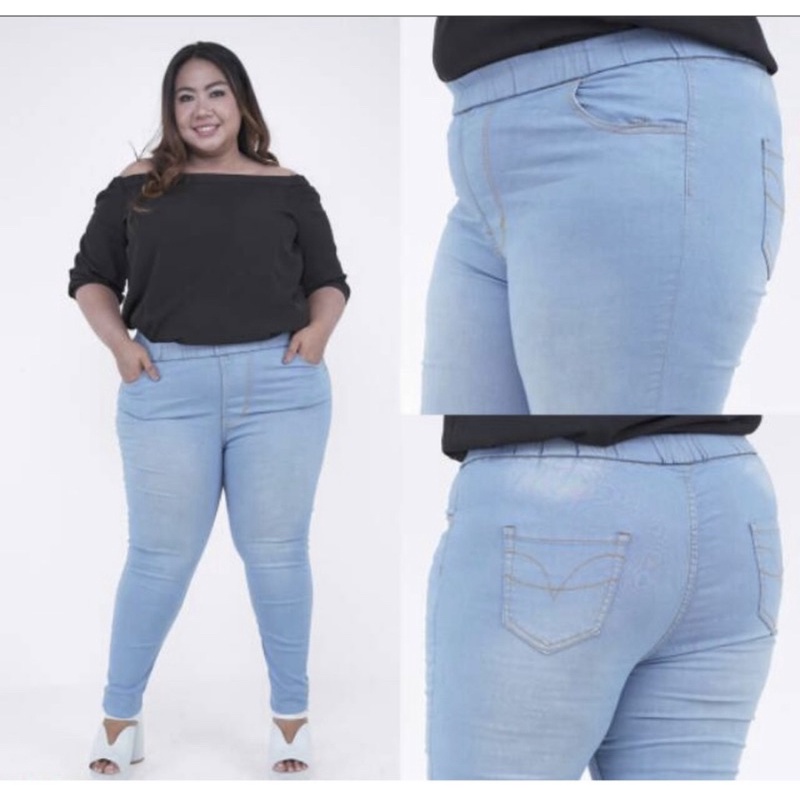 Celana Jeans Pinggang Karet /Legging Jeans Pinggang karet / Jeans Karet Tebal