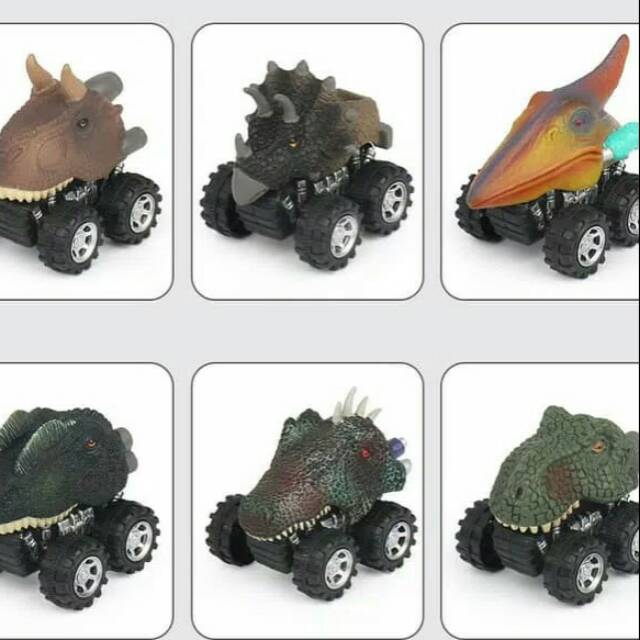 Mainan Mobil Dinosaurus Cars 6pcs Kado Paket Mobil Dino Toys Car Pull Back Hadiah Ultah