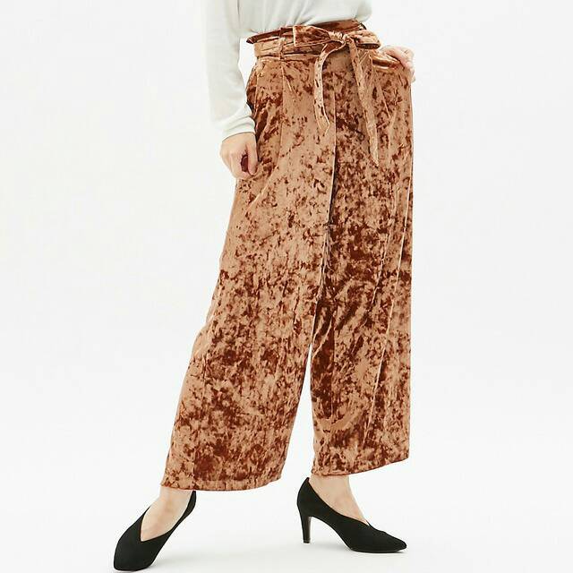 GU UNIQLO HIGHWAIST VELVET PANTS