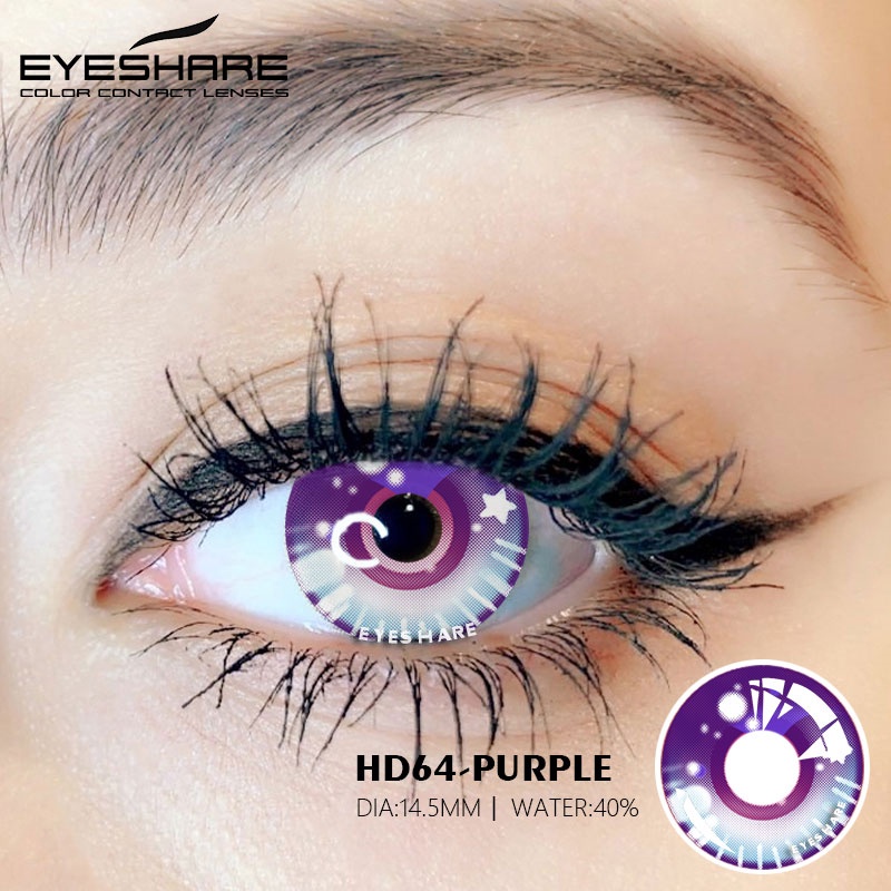 Eyeshare Purple Softlens 14.5mm Shizuku Cosplay Lensa Mata Halloween Soflen