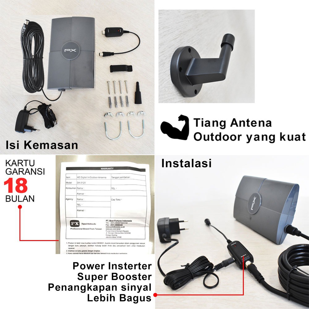 PX Antena Indoor Outdoor Digital HD TV DA-5120 - Antena Luar Dalam PX