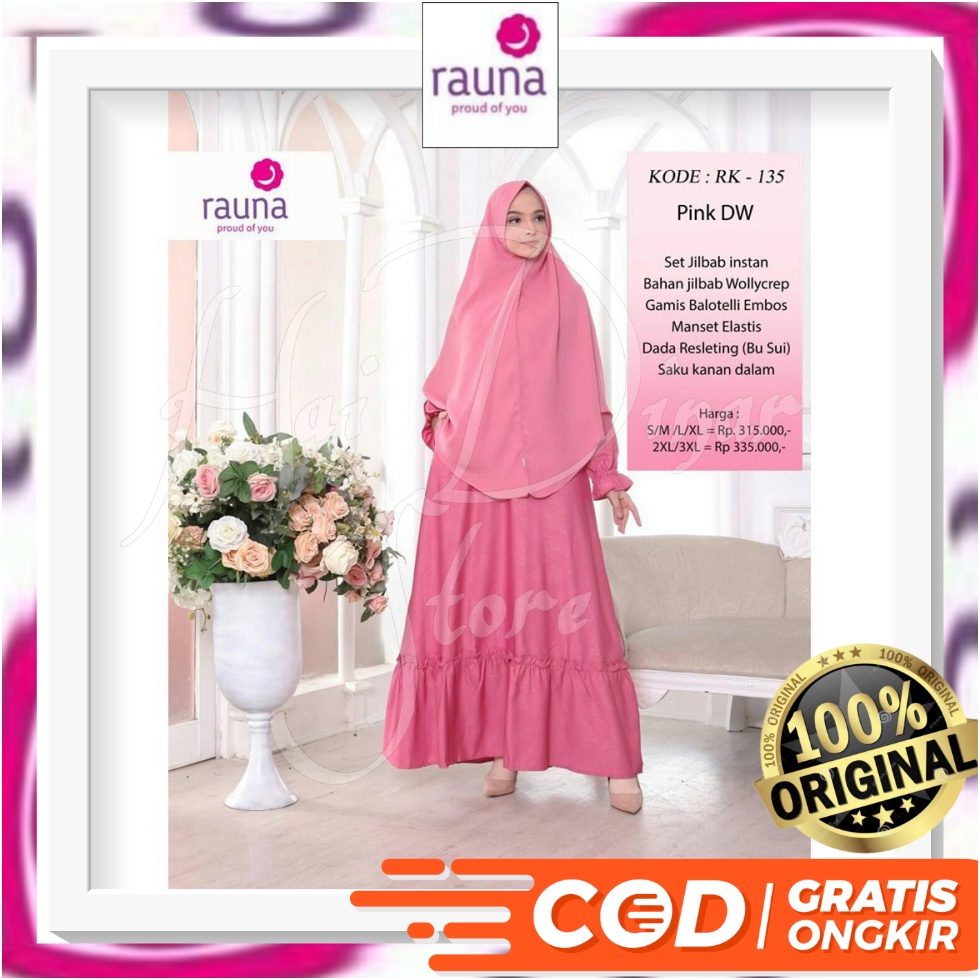 [Baru] Rauna Gamis Muslimah Jumbo Rauna Katun RK 135 Ready