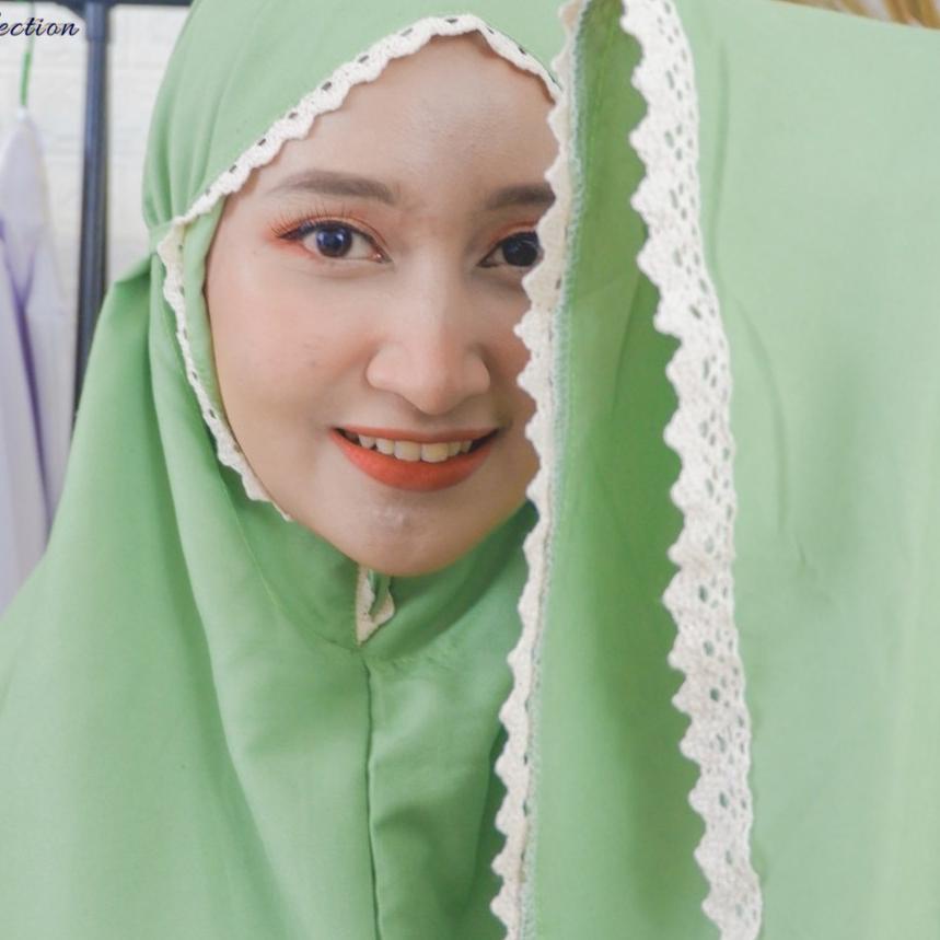 ☜ Mukena Dewasa Uraifah Bahan Katun Premium Mukenah Dewasa Polos Renda / Zaini Collection ♕