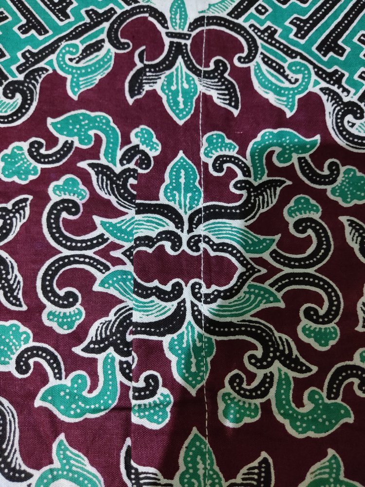 Hem Batik Premium Motif Silang Dinasti Warna Putih Tosca Biru Coklat Marun Hijau