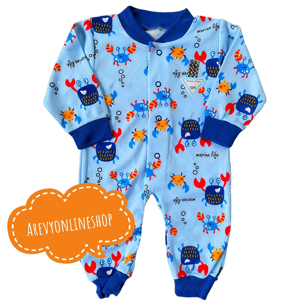 Nova Sleepsuit Baju Kodok Bayi Jumper Panjang Baby Newborn SNI Kado Bayi Sub Marine Edition