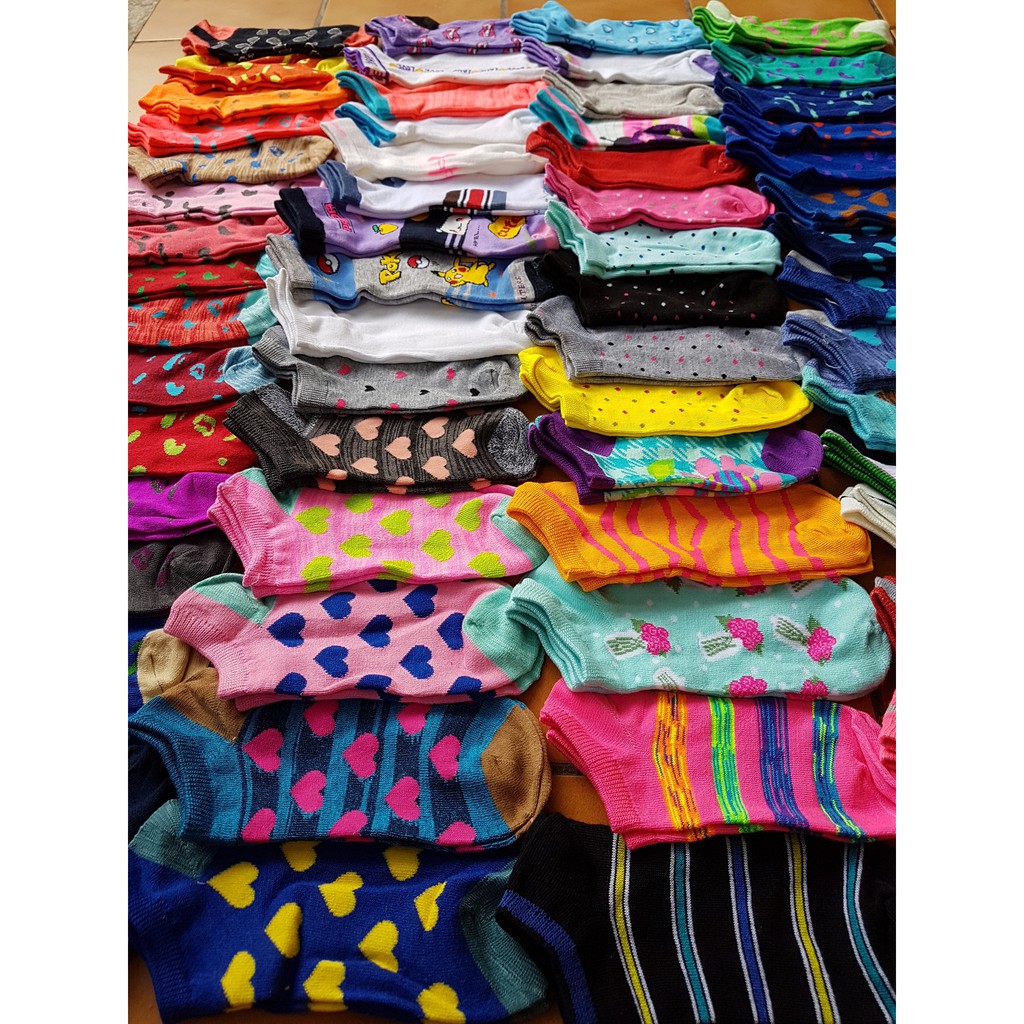 [GROSIR 6PASANG] Kaoskaki motif pendek mata kaki sock KKTUMIT-MOTIF NEON CE