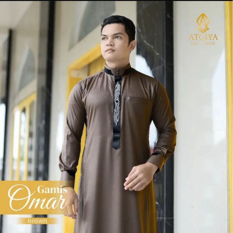 🆕 Gamis ATQIYA OMAR SAUDI / Gamis Pria Remaja Dewasa / Jubah Slimfit / Gamis Elegan Dan Kekinian