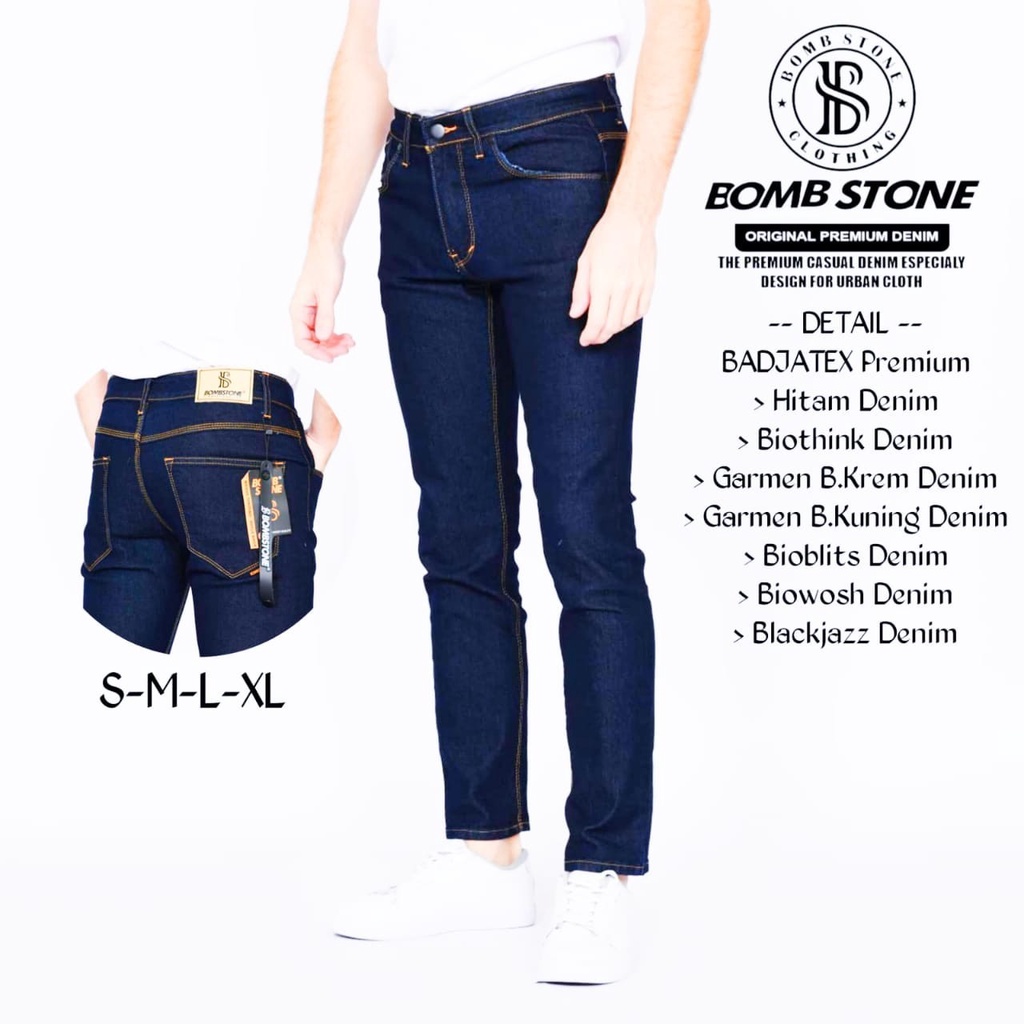 Celana Jeans Pria Slimfit Denim Bombstone Original Bandung