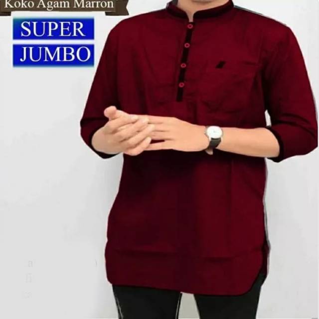 TOTOTAshop.Baju koko AGAM pria,Lengan 7/8,bahan cotton premium polos.