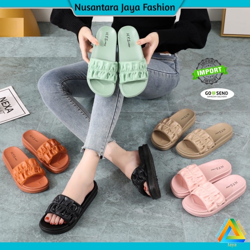 Sandal Kerut Wanita WEDGES Import Hys 1999