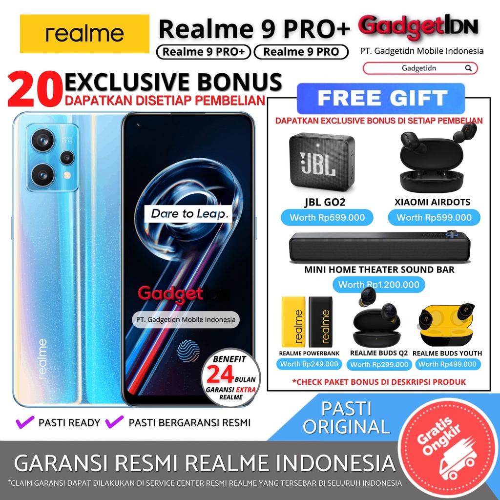 REALME 9 PRO + / 9 PRO 8/128GB 8/256GB GARANSI RESMI REALME 9PRO