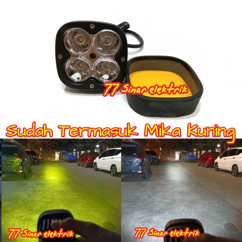 Lampu Tembak Sorot Led L4 Mata Free Mika Kuning Lampu Tembak Led Motor Mobil