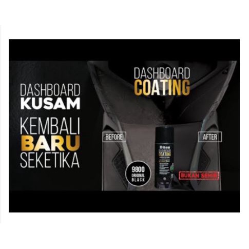 Cat Pilox Diton Premium Body Kasar / Dashboard Motor Mobil. Tanpa Semir Dashboard Coating Original Black 9800