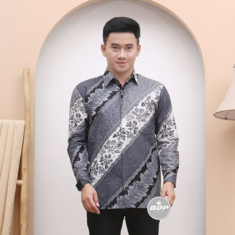 Kemeja Batik Pria Lengan Panjang M L XL XXL Baju Batik Pria Modern Batik Kerja Pria Batik Kantor Pria Seragam Batik