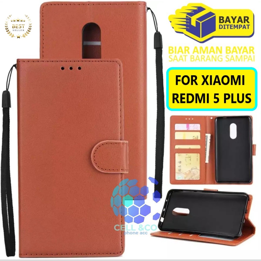 Flip cover XIAOMI REDMI 5 PLUS Flip case buka tutup kesing hp casing flip case leather wallet