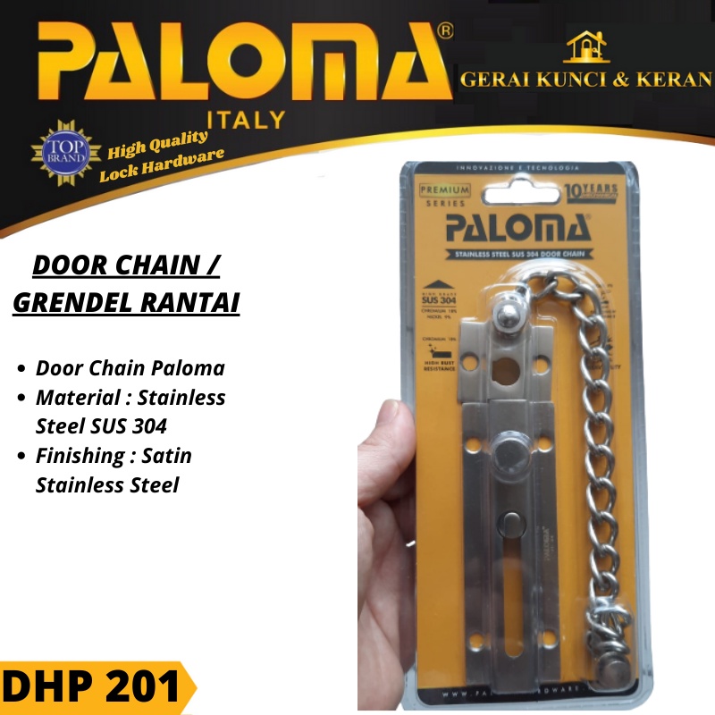 PALOMA DHP 201 DOOR CHAIN GRENDEL RANTAI STAINLESS PENGAMAN PINTU SSS