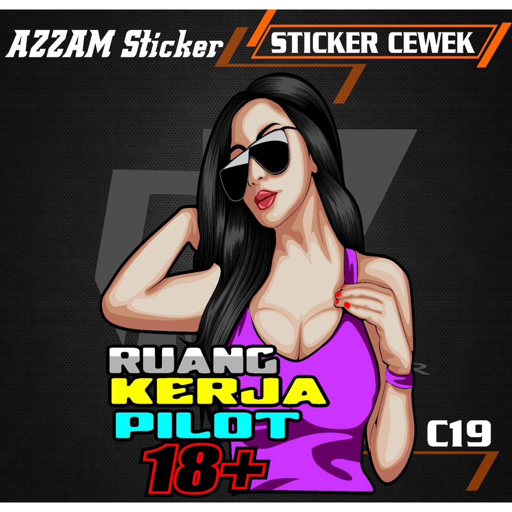 Jual Stiker Cewek Vector Ruang Kerja Pilot Decal Mobil Truck Sticker