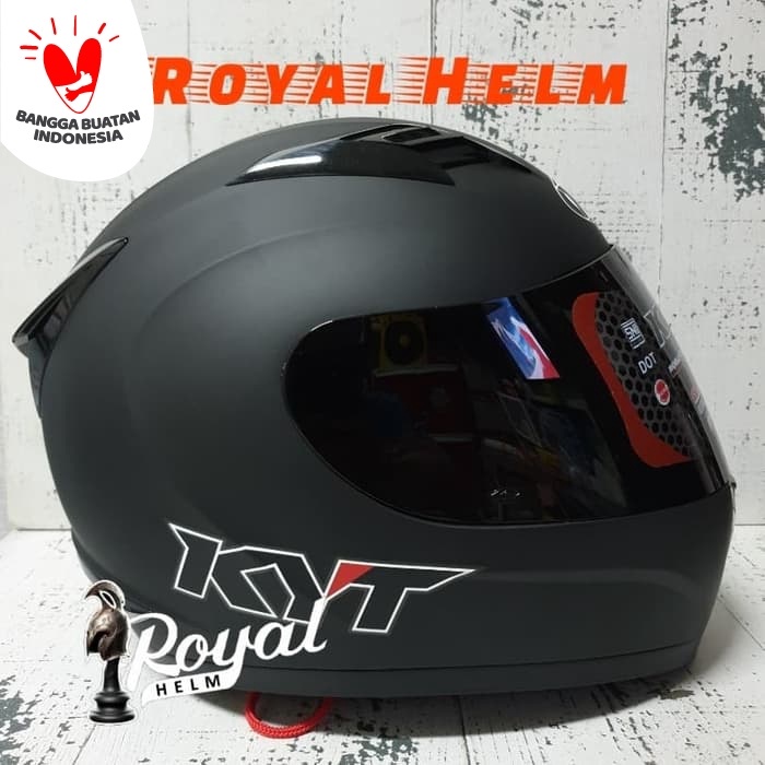 Helm Kyt r10 solid black matt / hitam doff size m
