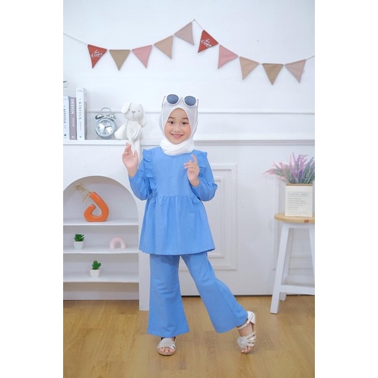 Murah SET RANA SETELAN LINEN ANAK PANJANG NEECA KIDDOS SIZE 3-5 tahun Elegan