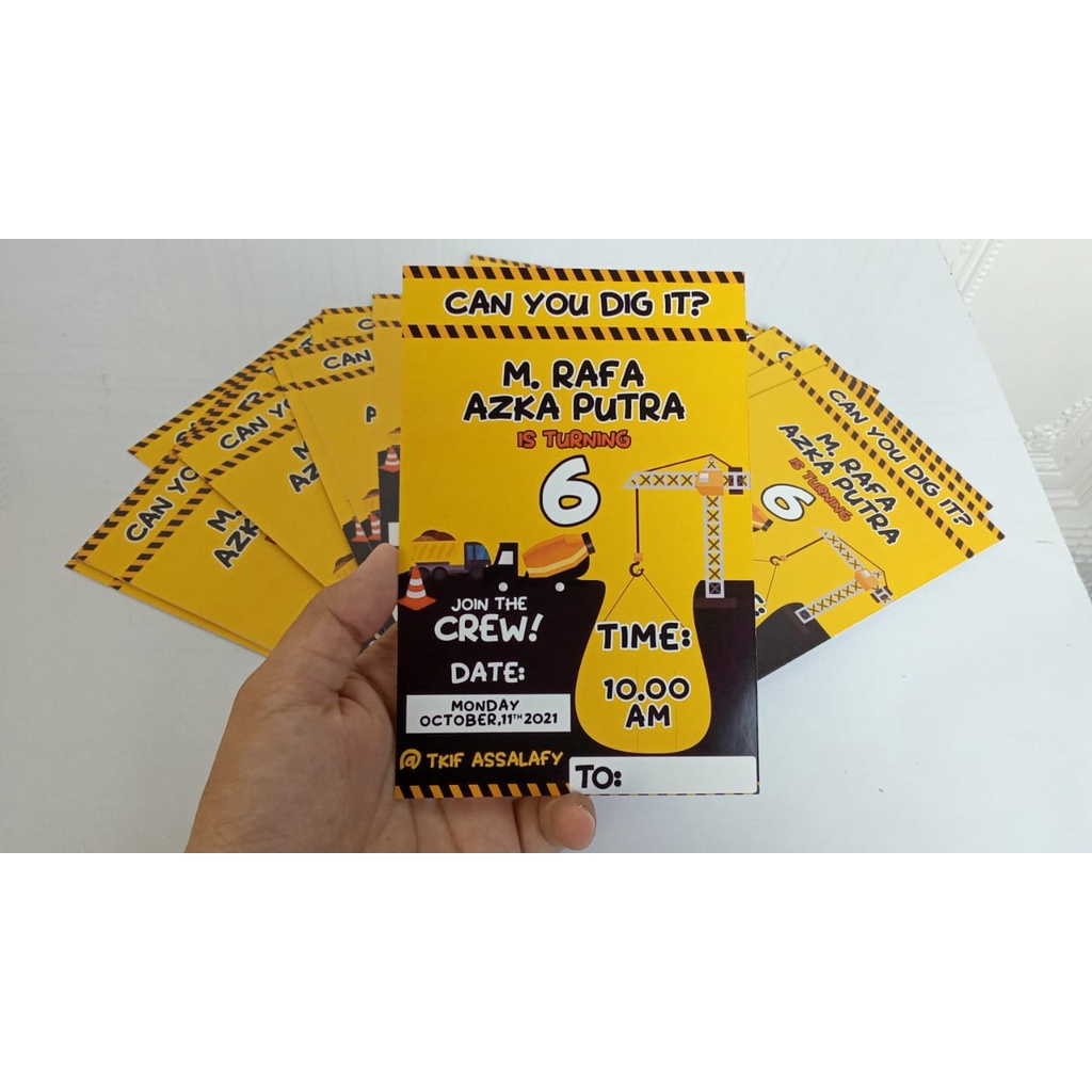 undangan excavator / invitation excavator /undangan custom excavator