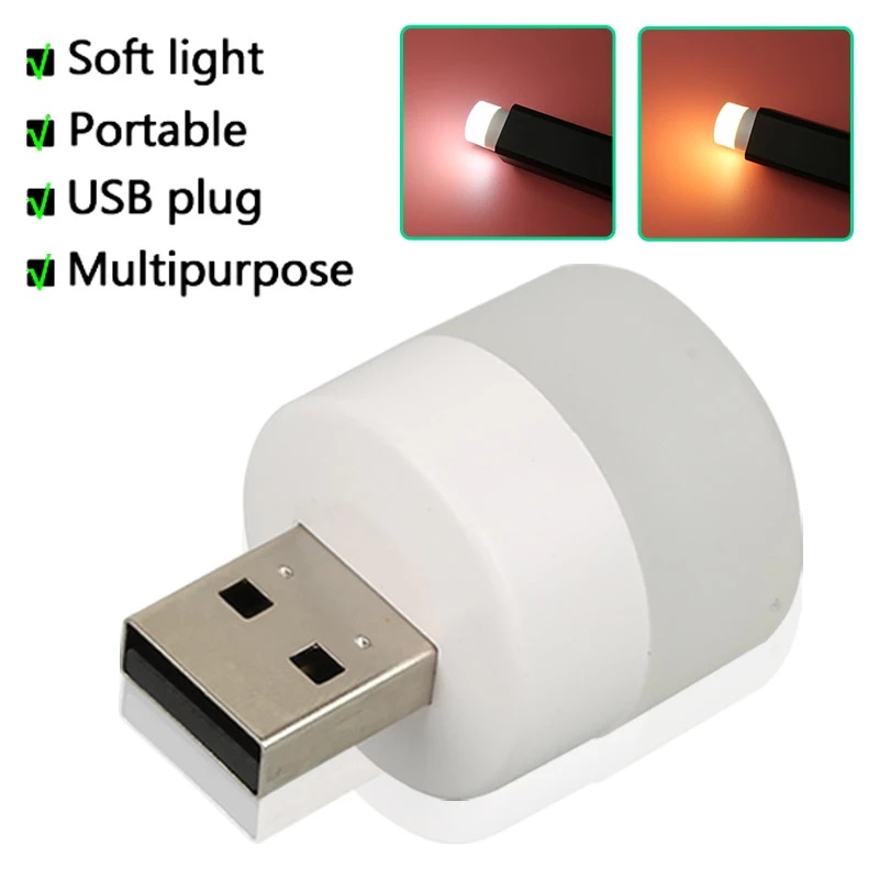 Lampu Baca LED USB Plug Power Charging Proteksi Mata