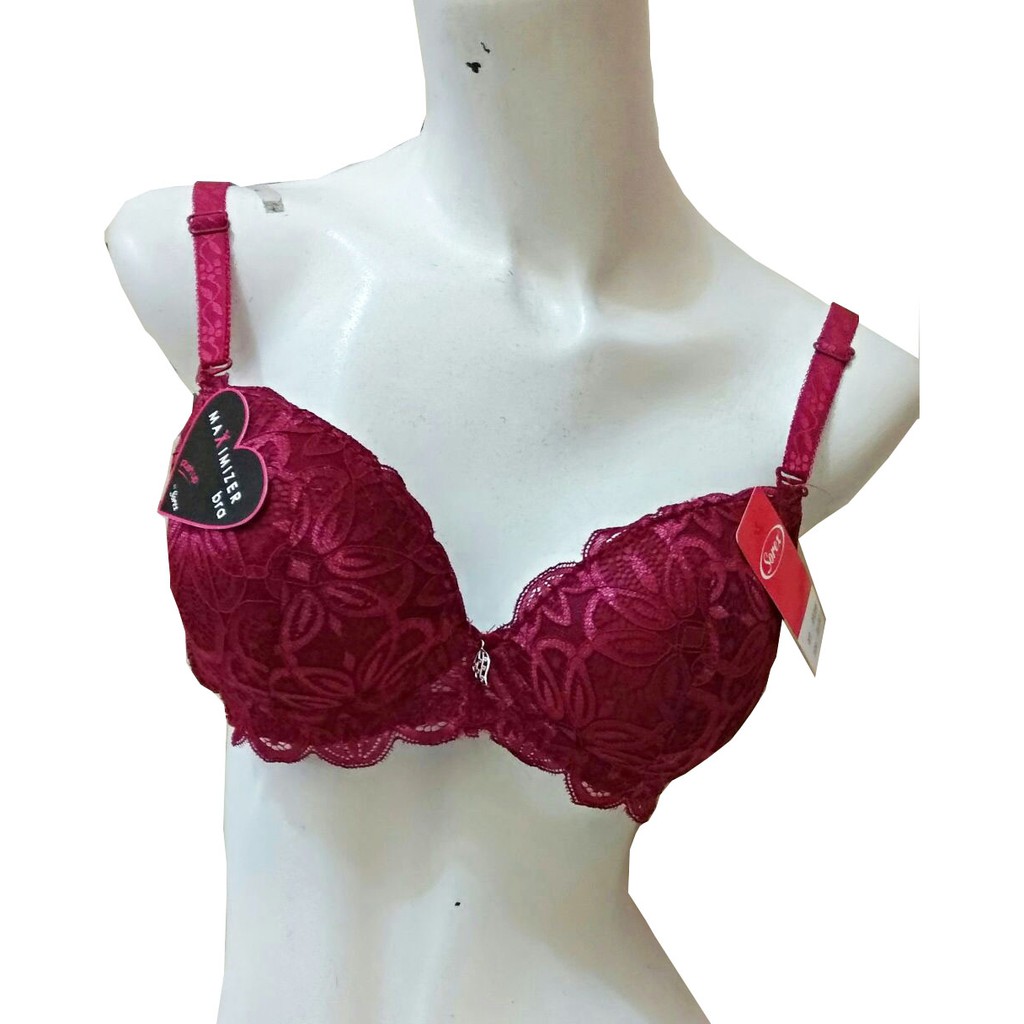 BRA Busa Tebal Brukat SOREX 99066 BH Renda Dengan Kawat size 32 34 36 2 kait BK