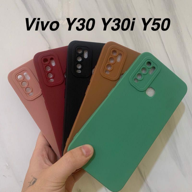 Softcase Slicon pro Camera VIVO /Y30/Y30i/y50 SLICON MACARON PRO CAMERA