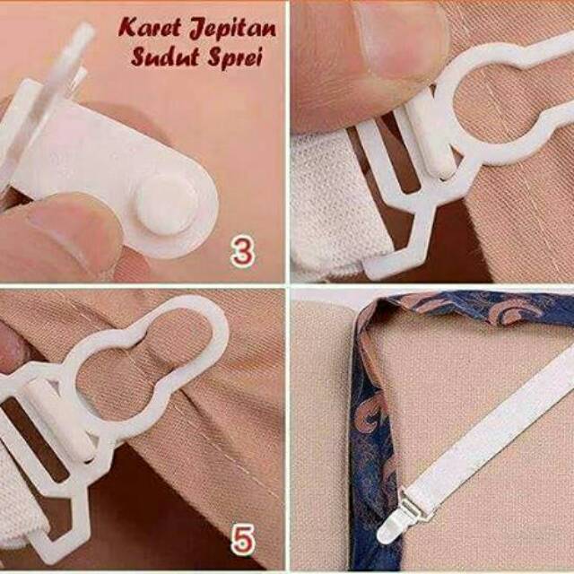 HARGA PER SET ISI 4 PCS Tali Stap Jepitan Pengait Ujung Sprei - Karet Pengait Sudut Sprei Pengait sprei Karet jepitan untuk sprei agar tidak lepas HARGA PER SET TALI KARET STRAP PENGIKAT PENGAIT PENGENCANG UJUNG SPREI KASUR GRIPPER