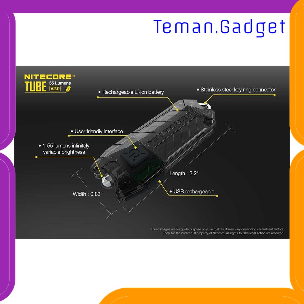 TG-IE063 NITECORE TINY SERIES TUBE V2.0 USB RECHARGEABLE KEYCHAIN LIGHT 55LM