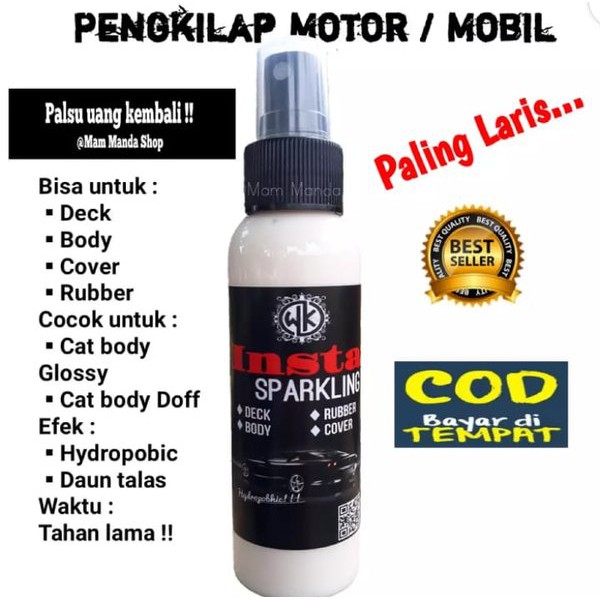 WK INSTA SPARKLING Pengkilap Body 100 Ml Di Jamin Kinclong Bener Original Efek Daun Talas Murah