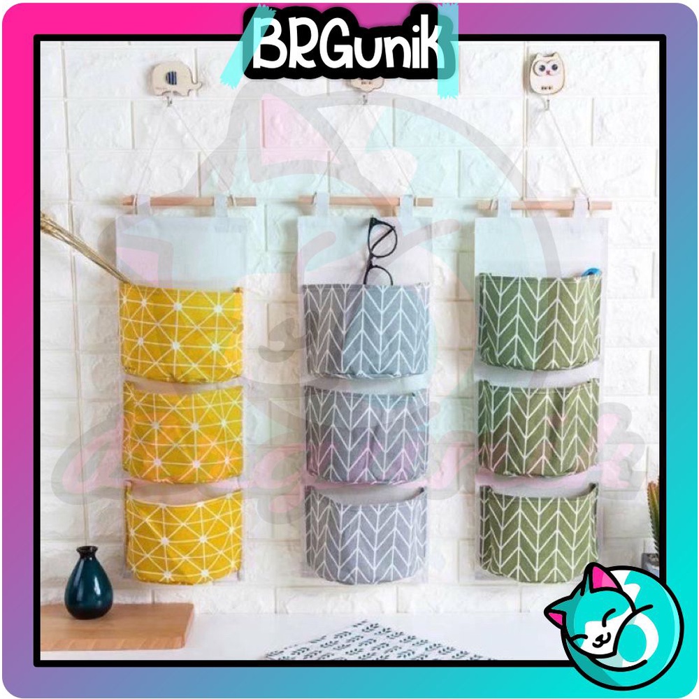 BRGUNIK Organizer Storage Bag Gantung 3 Sekat R506