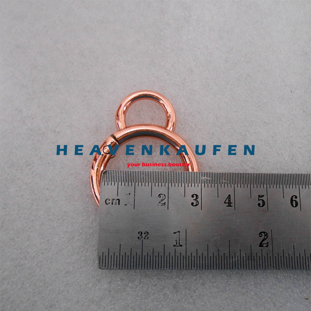 Ring Bulat Tas Model Kuping Bisa Dibuka - Tutup Warna Rose Gold Kemerahan Diameter Lubang 2,5 cm Tebal 4,5 mm