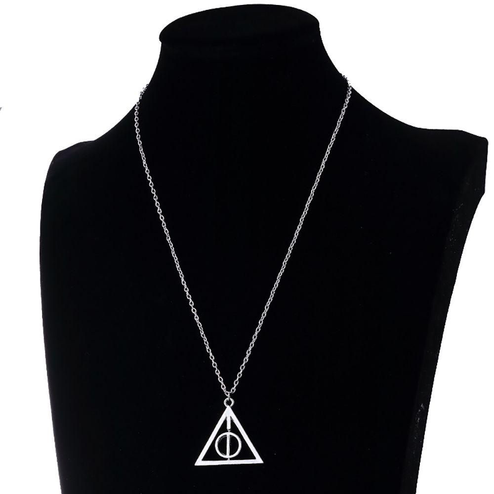 Needway Film Kalung Yang Dapat Diputar Populer Liontin Deathly Hallows Perempuan Choker Pria Kalung