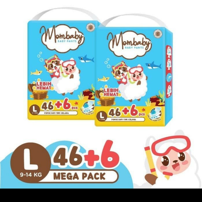 TERMURAH! Mombaby Mega Pack Pants S58+6/ M50+6/ L42+6/ XL36+6 / XXL 32+6 Promo