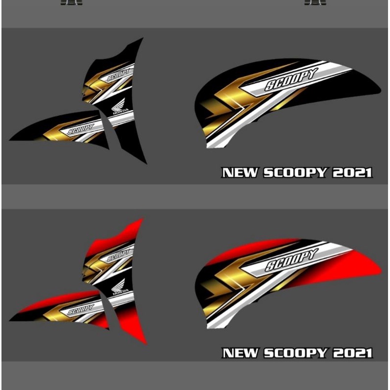 Striping Scoopy 2021 New Fi Variasi Honda Stiker Motor Sticker Skotlet Scotlite Lis List