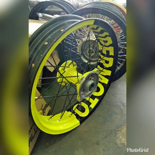 Sepaket Velg SuperMoto Super Moto Klx150  Klx 150 D-Tracker 150 CRF150 L CRF150L WR155 WR 155 Tulisan SuperMoto Vrossi ProTech