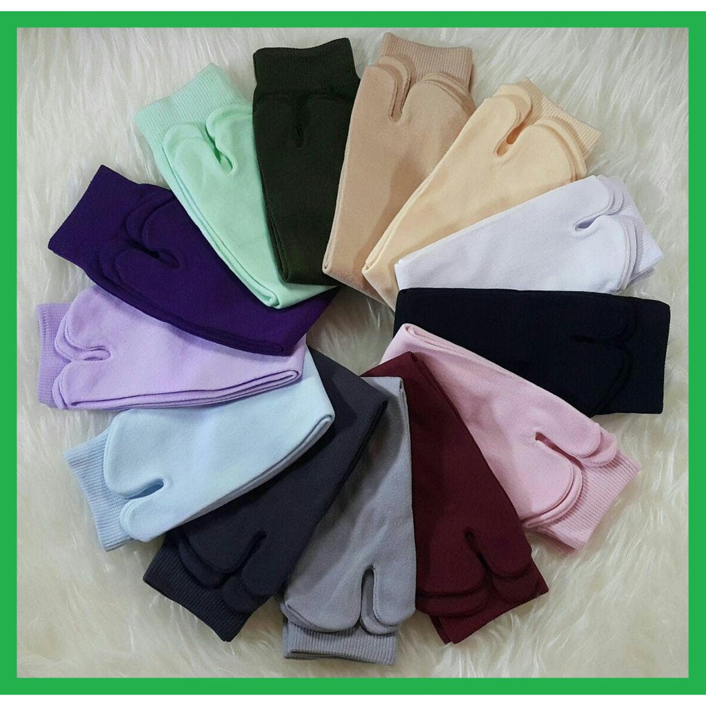 ✅ Kaos Kaki Muslimah Polos [ High Quality] Dengan Jempol Socks Aksessoris Muslimah Hitam Mocca Coksu
