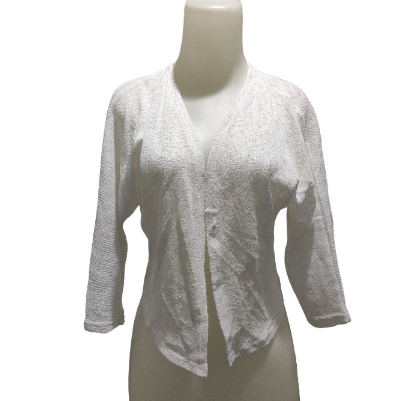 Outer cardigan crop putih wanita vg size M/L