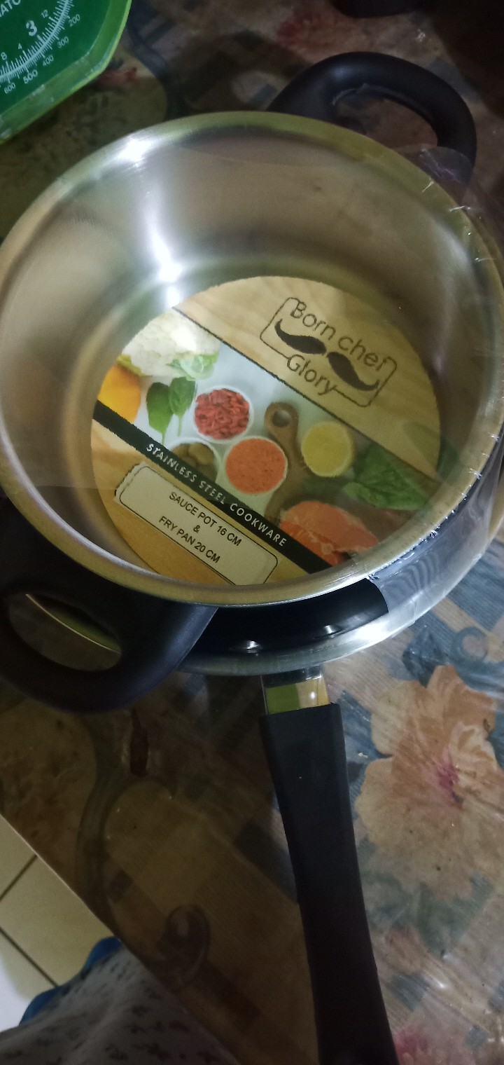 Born Chef Penggorengan  20 Cm Dan Panci 16 Cm Stainless Steel
