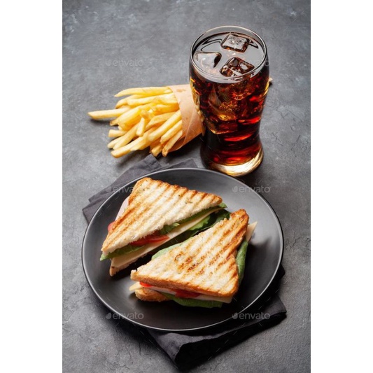 

sandwich & ice soda