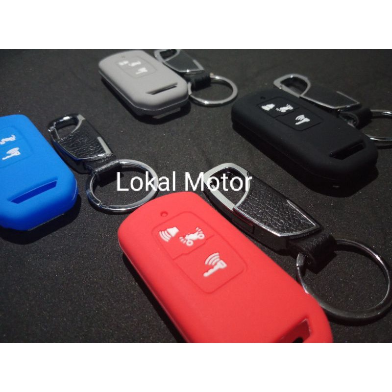 SATU PAKET GANTUNGAN KUNCI DAN COVER SILICONE REMOTE KEYLESS HONDA ADV 160 PCX 160 VARIO 160