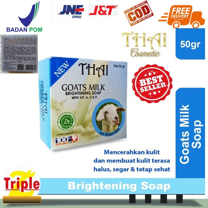 Sabun Beras Susu Kambing BPOM Thai Goats Milk Rice Bengkoang Honey Olive Oil Soap 50gr