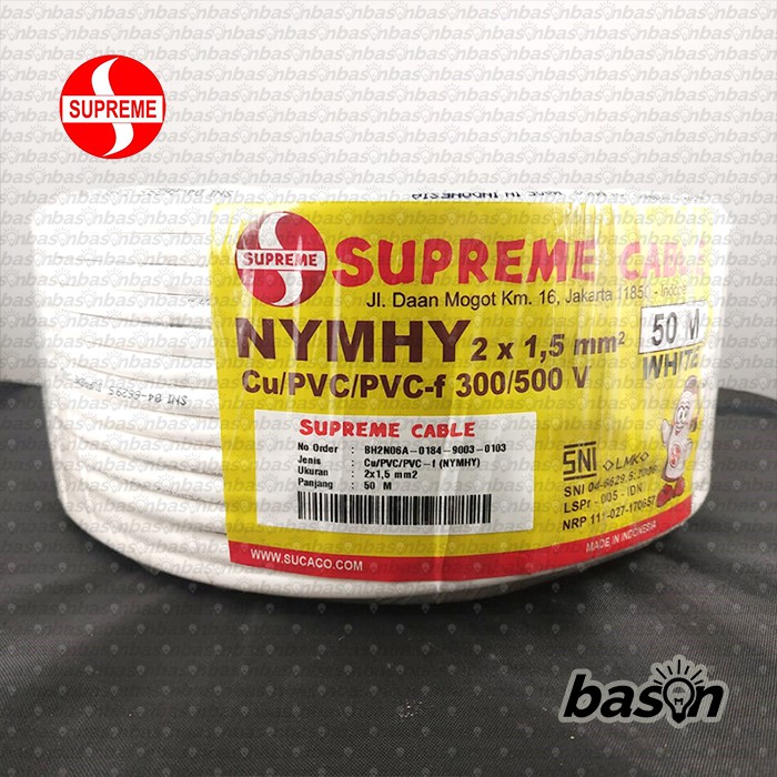 SUPREME NYMHY 2x1.5mm @ 50m - Kabel Listrik Serabut