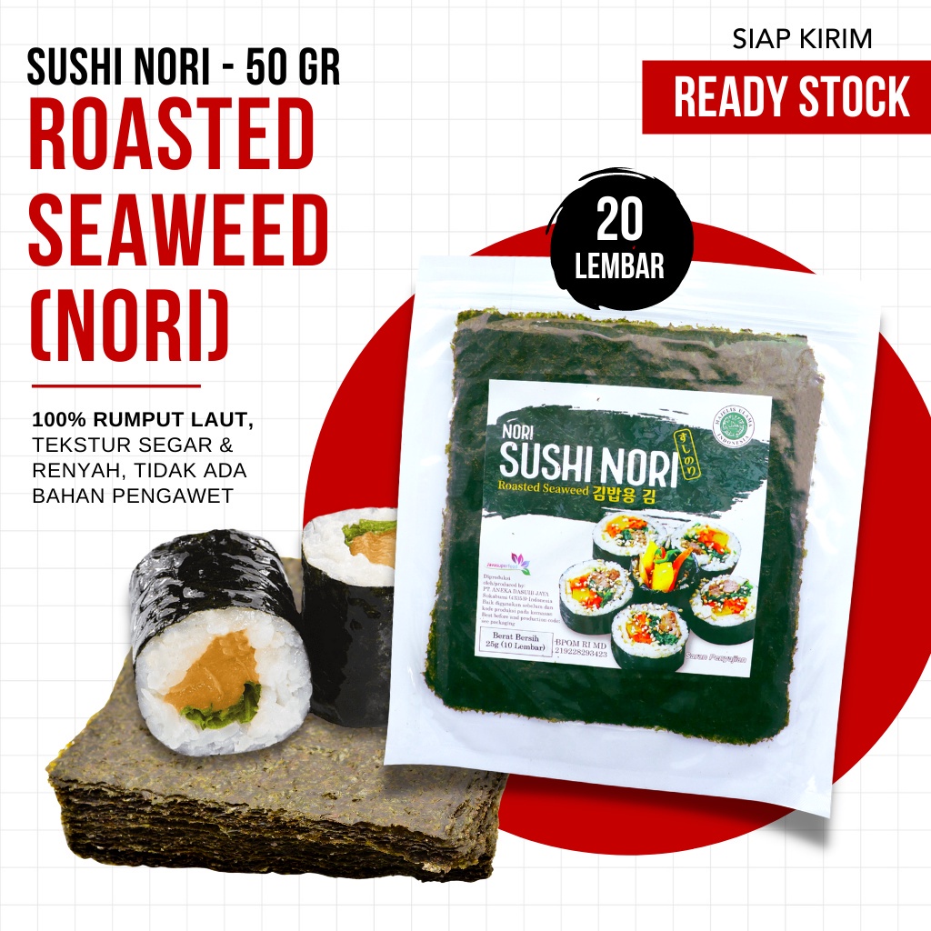 Roasted Seaweed Rumput Laut Segar Sushi Nori (TERMURAH)