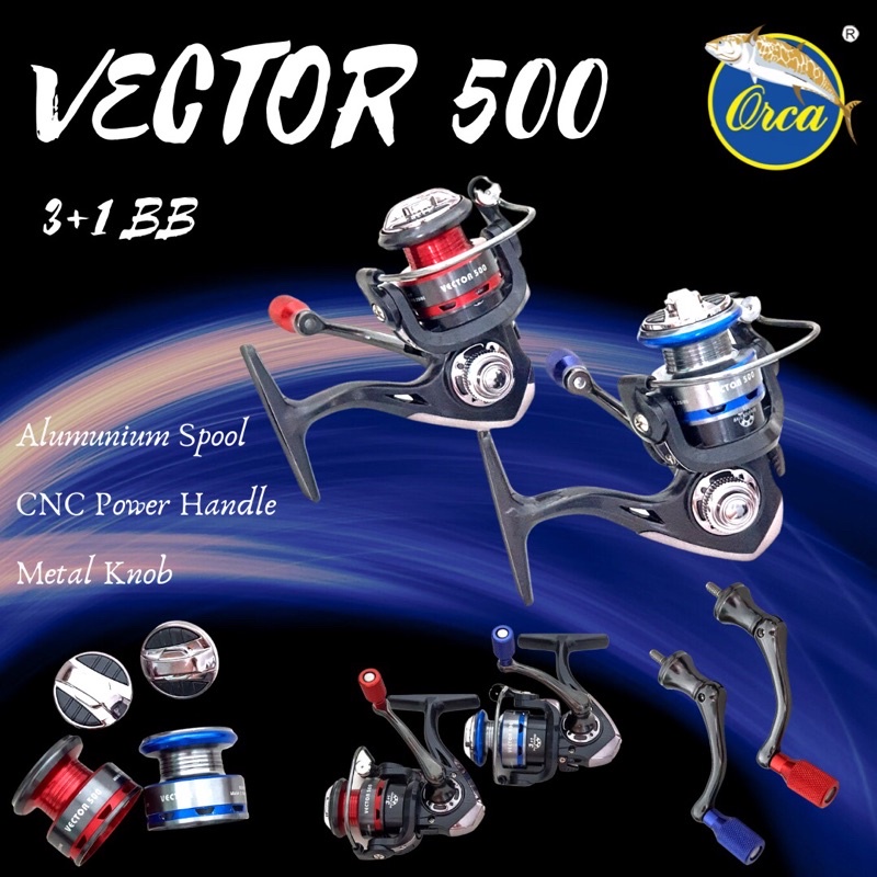 Reel | Spinning ORCA VECTOR 500 | 3+1BB | Aluminium Spool | Power Handle