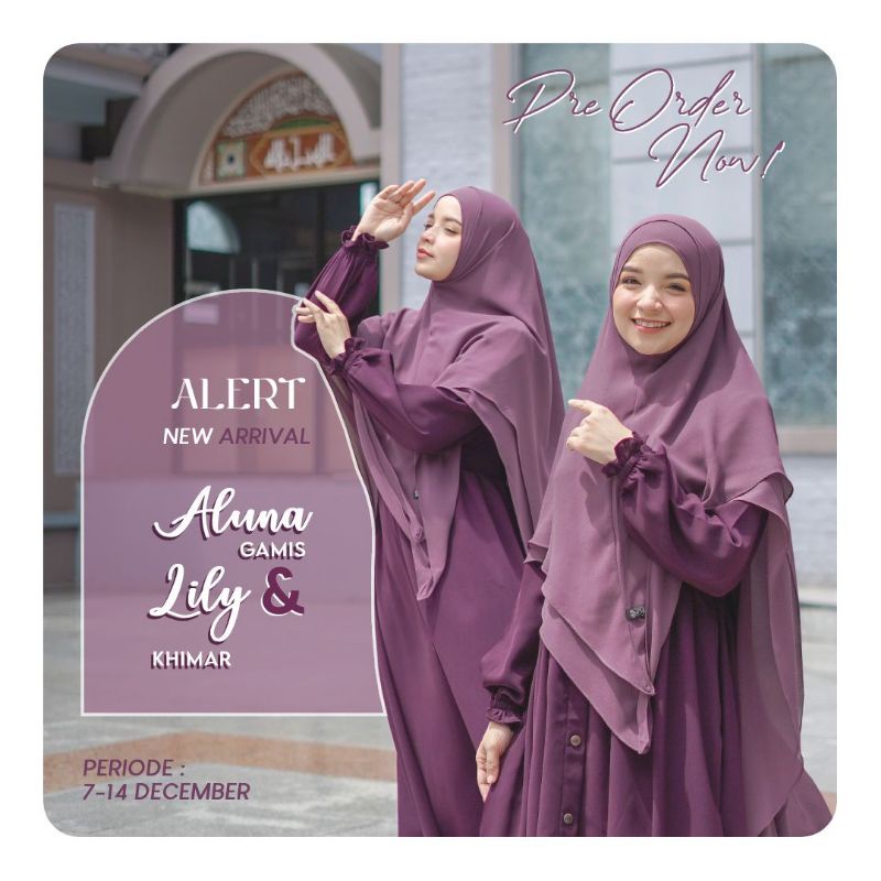 Khimar Lily by Azda | Khimar ceruty 2 layer Hitam GM