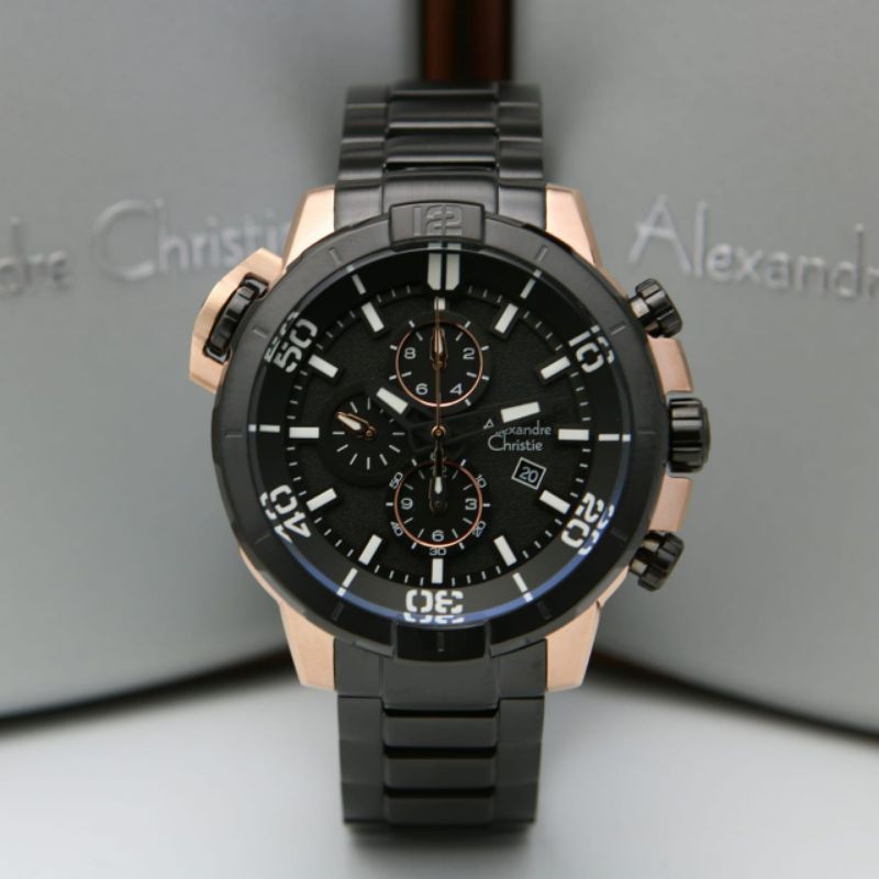 ALEXANDRE CHRISTIE AC6554 BLACK ROSEGOLD AC6554 PRIA ORIGINAL