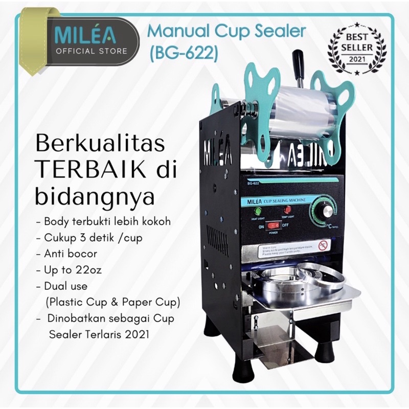 [ MILEA ] Milea Premium Manual Cup Sealer Mesin Press Gelas High 180 mm - GARANSI RESMI MILEA 1 TAHUN