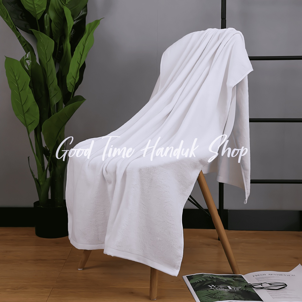 Handuk Hotel Katun Putih Polos 70x140cm Gramasi 350 Handuk Mandi Dewasa Lembut Serap Air