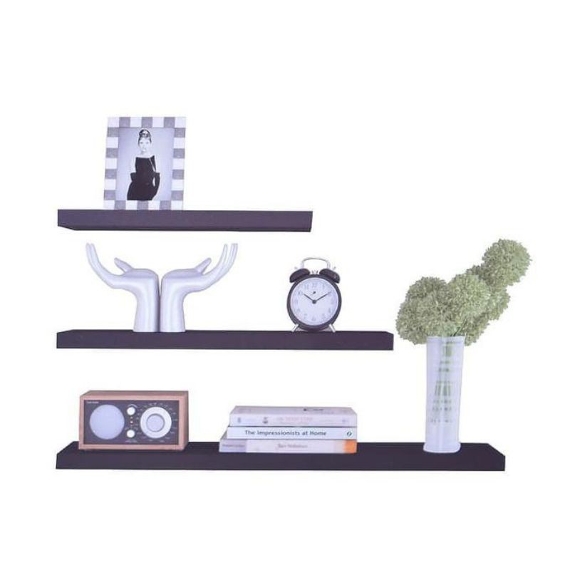 FLOATING SHELF SET AMBALAN RAK DINDING DEKORASI RUMAH